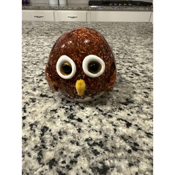 GCA Art Glass - Colorful Glass Cute Big Eye Owl Paper Weight Desk/Office ,3.75"T - Picture 7 of 7